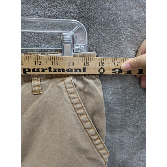 Old Navy OG Chino Pants Khaki Medium Flat Front Elastic Waist Casual - Picture 2 of 7